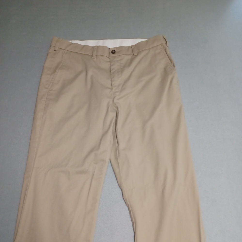 George Pants Mens 34x34 Beige Chino Flat‎ Front Cotton Blend Straight Leg Casual